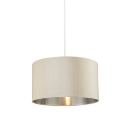 Lighting Collection Thames Cream Velvet Drum Shade