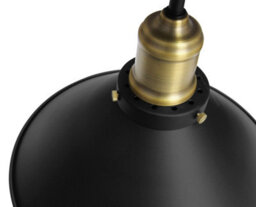 Long Life Lamps Company Modern Vintage Industrial Flush Mount Ceiling Light Brass Black Scone Shade M0033 - thumbnail 5