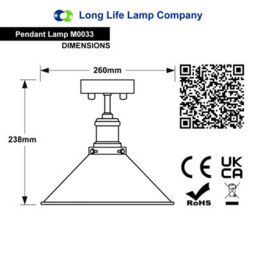 Long Life Lamps Company Modern Vintage Industrial Flush Mount Ceiling Light Brass Black Scone Shade M0033 - thumbnail 2