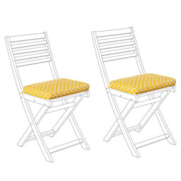 Beliani Set Of 2 Garden Chair Cushions Fiji 29 X 38 Cm Yellow - thumbnail 4