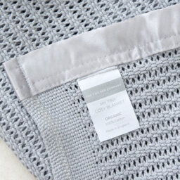 The Tiny Bed Company Luxury 100% Organic Satin Edged Baby Blanket - Medium (Grey & Grey) - thumbnail 3