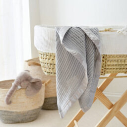 The Tiny Bed Company Luxury 100% Organic Satin Edged Baby Blanket - Medium (Grey & Grey) - thumbnail 2