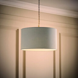 Valuelights Reni Duck Egg Blue Fabric Drum Ceiling Lamp Shade And Bulb (D)35Cm - thumbnail 1