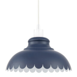 Happy Homewares Industrial And Modern Petal Design Navy Blue Metal Ceiling Pendant Light Shade - thumbnail 1