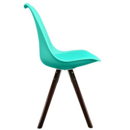 Fusion Living Soho Aqua Plastic Dining Chair With Pyramid Dark Wood Legs - thumbnail 6