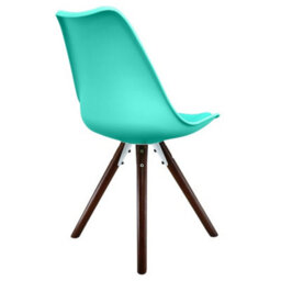 Fusion Living Soho Aqua Plastic Dining Chair With Pyramid Dark Wood Legs - thumbnail 5