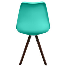 Fusion Living Soho Aqua Plastic Dining Chair With Pyramid Dark Wood Legs - thumbnail 4