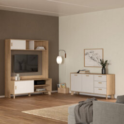 Furniture To Go Ikast Sideboard 2 Doors + 3 Drawers In Jackson Hickory And White - thumbnail 7