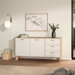 Furniture To Go Ikast Sideboard 2 Doors + 3 Drawers In Jackson Hickory And White - thumbnail 8