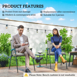 Outsunny Set Of 2 Garden Chair Cushions Seat Pad For Outdoor & Indoor Use - thumbnail 5