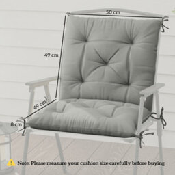 Outsunny Set Of 2 Garden Chair Cushions Seat Pad For Outdoor & Indoor Use - thumbnail 3