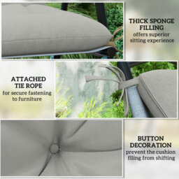 Outsunny Set Of 2 Garden Chair Cushions Seat Pad For Outdoor & Indoor Use - thumbnail 6