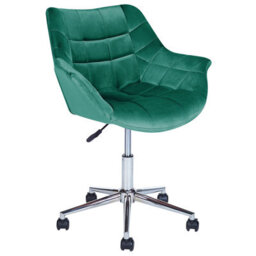Beliani Desk Chair Labelle Velvet Emerald Green - thumbnail 6