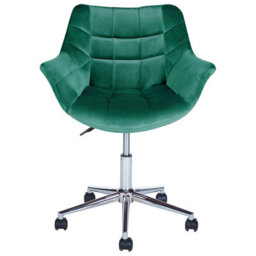 Beliani Desk Chair Labelle Velvet Emerald Green - thumbnail 5