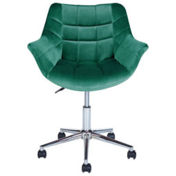 Beliani Desk Chair Labelle Velvet Emerald Green - thumbnail 4