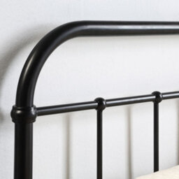 SlumberWorx Tewin Vintage Hospital Style Black Double Metal Bed Frame - thumbnail 4