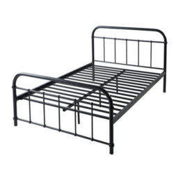 SlumberWorx Tewin Vintage Hospital Style Black Double Metal Bed Frame - thumbnail 6