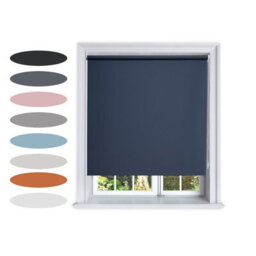Lister Cartwright Blackout Plain Roller Blinds Windows Blind Child Safety Included (Navy, 60 Cm Width X 160 Cm Drop) - thumbnail 1