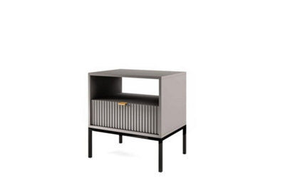 Arte Nova Contemporary Side Table 1 Drawer Grey Matt  (H)560mm (W)540mm (D)390mm - image 1