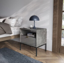 Arte Nova Contemporary Side Table 1 Drawer Grey Matt  (H)560mm (W)540mm (D)390mm - thumbnail 3