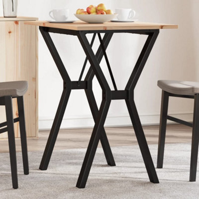 Berkfield Dining Table Y-Frame 80X50X75 Cm Solid Wood Pine And Steel - image 1