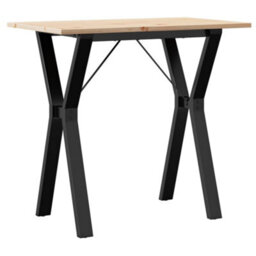 Berkfield Dining Table Y-Frame 80X50X75 Cm Solid Wood Pine And Steel - thumbnail 6