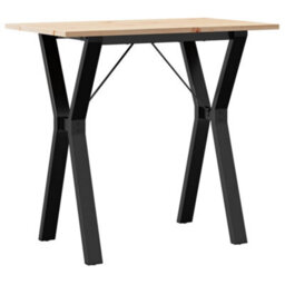 Berkfield Dining Table Y-Frame 80X50X75 Cm Solid Wood Pine And Steel - thumbnail 2