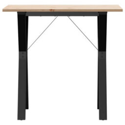Berkfield Dining Table Y-Frame 80X50X75 Cm Solid Wood Pine And Steel - thumbnail 4