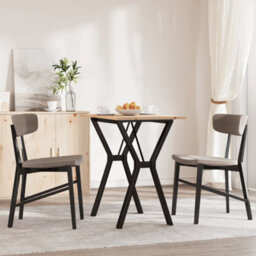 Berkfield Dining Table Y-Frame 80X50X75 Cm Solid Wood Pine And Steel - thumbnail 3