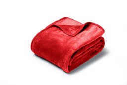 Mink Throw Soft Touch Blanket Fleece Faux Fur Red 150X200Cm - thumbnail 2