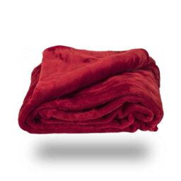 Mink Throw Soft Touch Blanket Fleece Faux Fur Red 150X200Cm