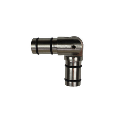 GoodHome Athens Brushed Satin Grey Nickel Effect Metal Clip Elbow Joiner, (L)45mm (Dia)19mm - image 1