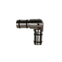 GoodHome Athens Brushed Satin Grey Nickel Effect Metal Clip Elbow Joiner, (L)45mm (Dia)19mm - thumbnail 1