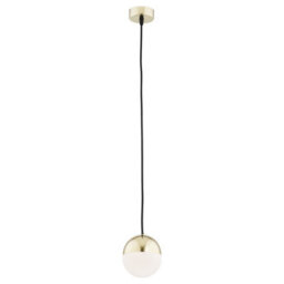 Luminosa Lighting Luminosa Livia 12Cm Globe Pendant Ceiling Light Opal Matt, Brass Steel Ip44 - thumbnail 1