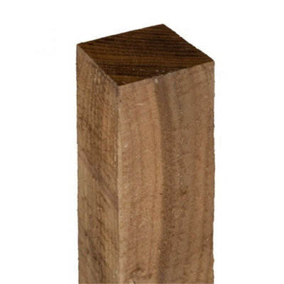 "Cheshire Pack Of 3: 5Ft Brown Timber Fence Post 3"" (75X75mm)" - image 1