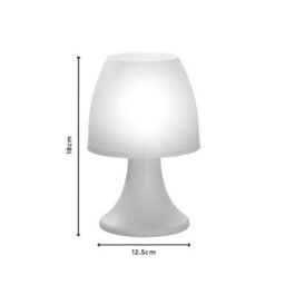 Set Of 2 Mushroom Led Table Lamps - Battery Operated, Portable Lighting, White, 18Cm - thumbnail 5