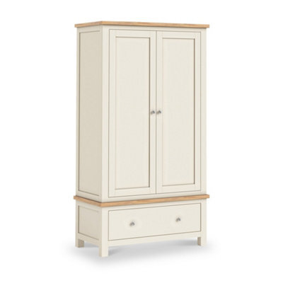 Farro Xl Cream Double Wardrobe With Drawer - By Roseland Furniture - image 1