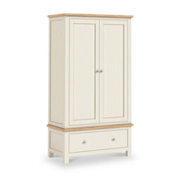 Farro Xl Cream Double Wardrobe With Drawer - By Roseland Furniture - thumbnail 1