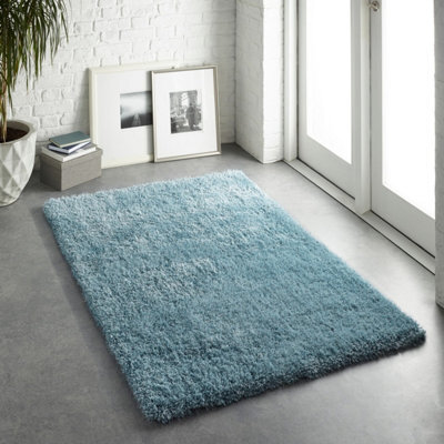 Chicago Duck Egg Plain Shaggy Handmade Anti Shed Easy To Clean Rug For Bedroom Living & Dining Room-200Cm X 290Cm - image 1