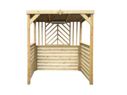 Edecks Deluxe The Grillhouse Wooden Bbq Shelter With Inner Shelves 6 X 7Ft - Half Sides Outdoor Garden Diy Barbecue Grill Gazebo - thumbnail 4