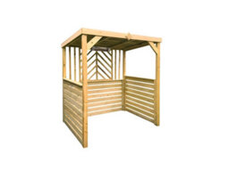 Edecks Deluxe The Grillhouse Wooden Bbq Shelter With Inner Shelves 6 X 7Ft - Half Sides Outdoor Garden Diy Barbecue Grill Gazebo - thumbnail 5