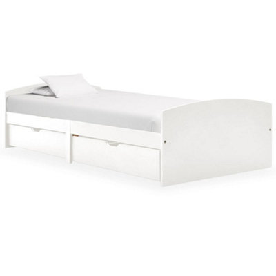 Berkfield Bed Frame With 2 Drawers White Solid Pine Wood 90X200 Cm - image 1