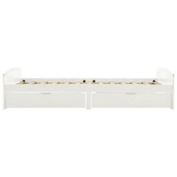 Berkfield Bed Frame With 2 Drawers White Solid Pine Wood 90X200 Cm - thumbnail 4