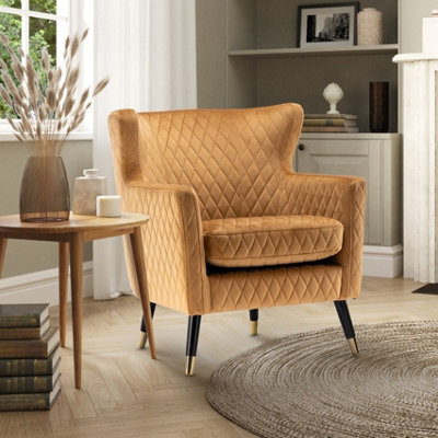 Velvet Gold Alessia Accent Chair - image 1