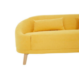Orsina Stylish Yellow Linen Sofa, Contemporary Seater Sofa For Livingroom, Comfortable Mid Century Sofa For Bedroom - thumbnail 7