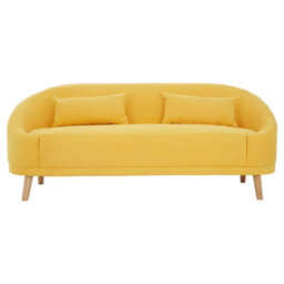 Orsina Stylish Yellow Linen Sofa, Contemporary Seater Sofa For Livingroom, Comfortable Mid Century Sofa For Bedroom
