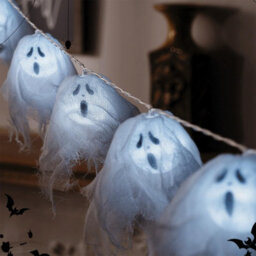Amorly 600Cm Battery Driven Halloween Ghost Light Strand, 40 Led Cool White Hanging Ghosts,festive Spooky Decor For Patio&outdoor Garden - thumbnail 6