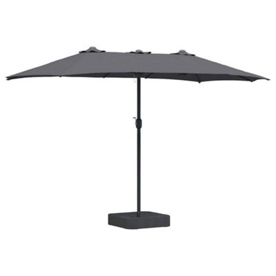 Berkfield Modern Garden Parasol Anthracite 385 X 209 X 244 Cm Fabric - image 1