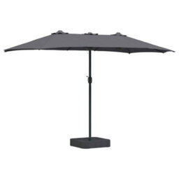 Berkfield Modern Garden Parasol Anthracite 385 X 209 X 244 Cm Fabric - thumbnail 1