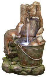 Outdoor Living UK Kelkay Playful Otters With Lights Mains Plugin Powered Water Feature - thumbnail 7